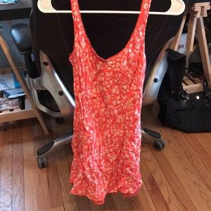 Coral floral summer dress like new